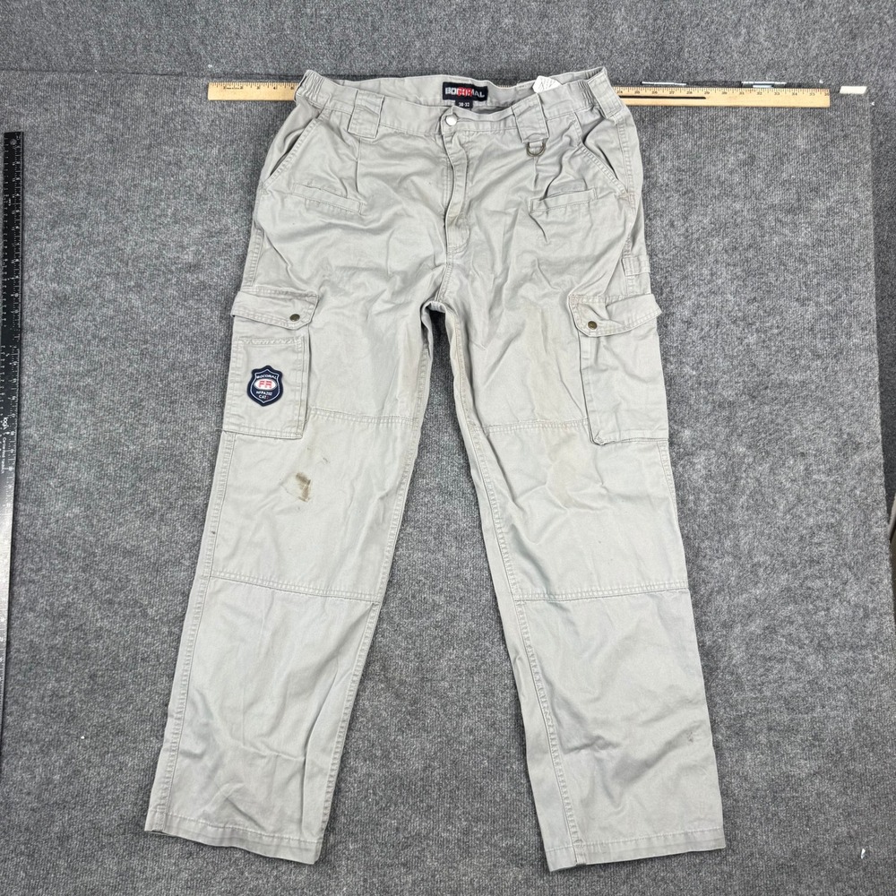 Bocomal Cargo Pants Mens Size 38x32 Tan FR Flame Resistant Utility Workwear